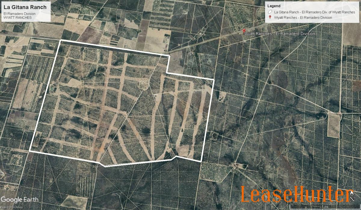 Map of La Gitana Ranch in La Gloria, Texas on FM 2686
